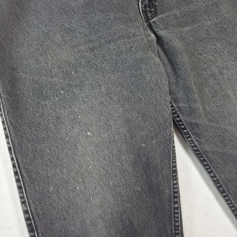 Vintage 90s Levis 545 Orange Tab Jeans Mens 38x28 Black USA Saddle Distressed